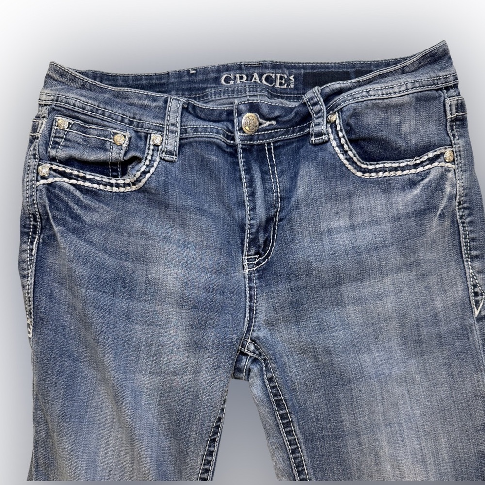 Grace Women's Classic Blue Straight Leg Jeans